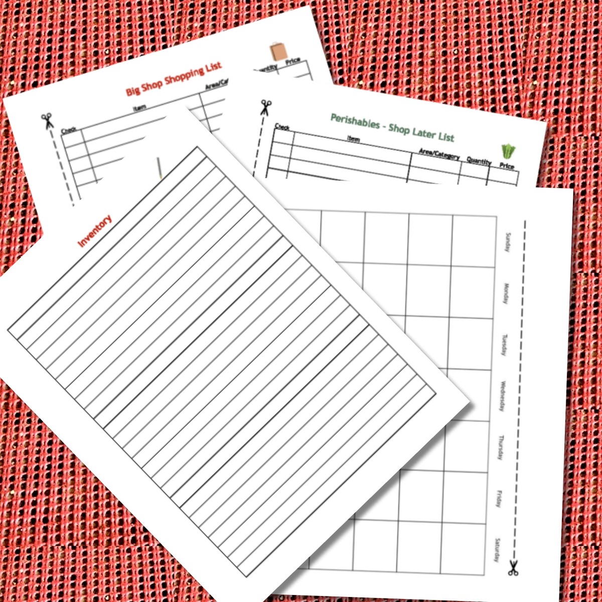 Monthly Meal Plan Pages